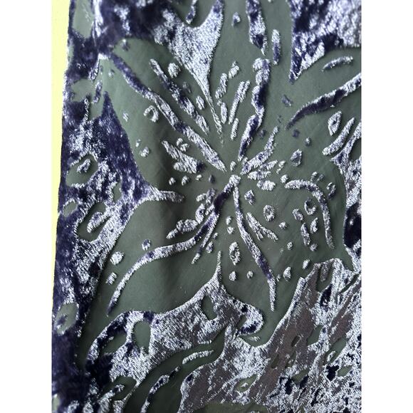 Vintage 90s Dark Purple Velvet Burnout Maxi Dress Romantic Gothic Witchy Size M - Picture 5 of 9